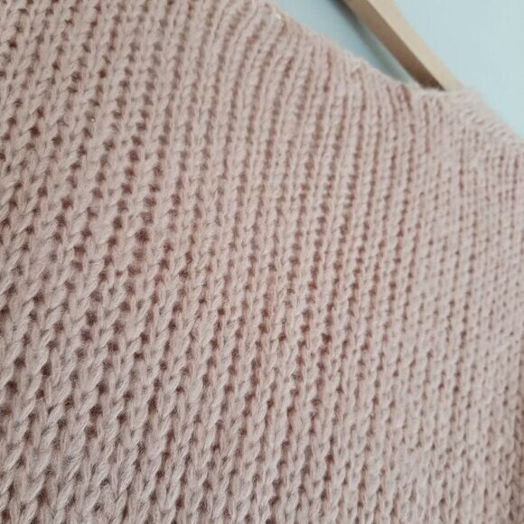 ELAN "Love" V-neck Pullover Knit Sweater Top Light Pink Sz M - Picture 13 of 15